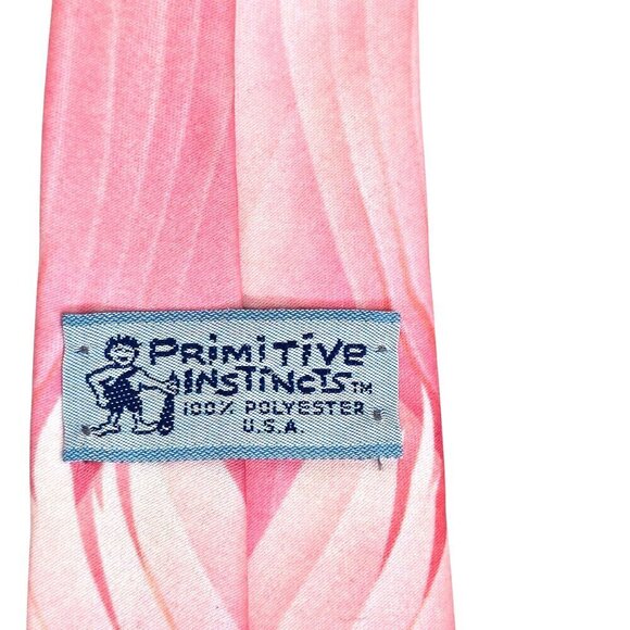 Vintage Primitive Instincts Made in USA Pink Flamingo Necktie - Picture 4 of 4